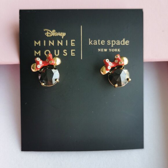 Kate Spade Jewelry - Kate Spade Disney Minnie Stud Earrings, Gold Black